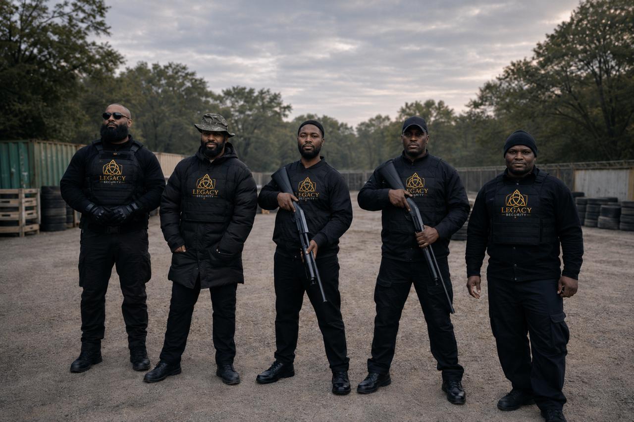 Legacy Security operators on range training with shotguns