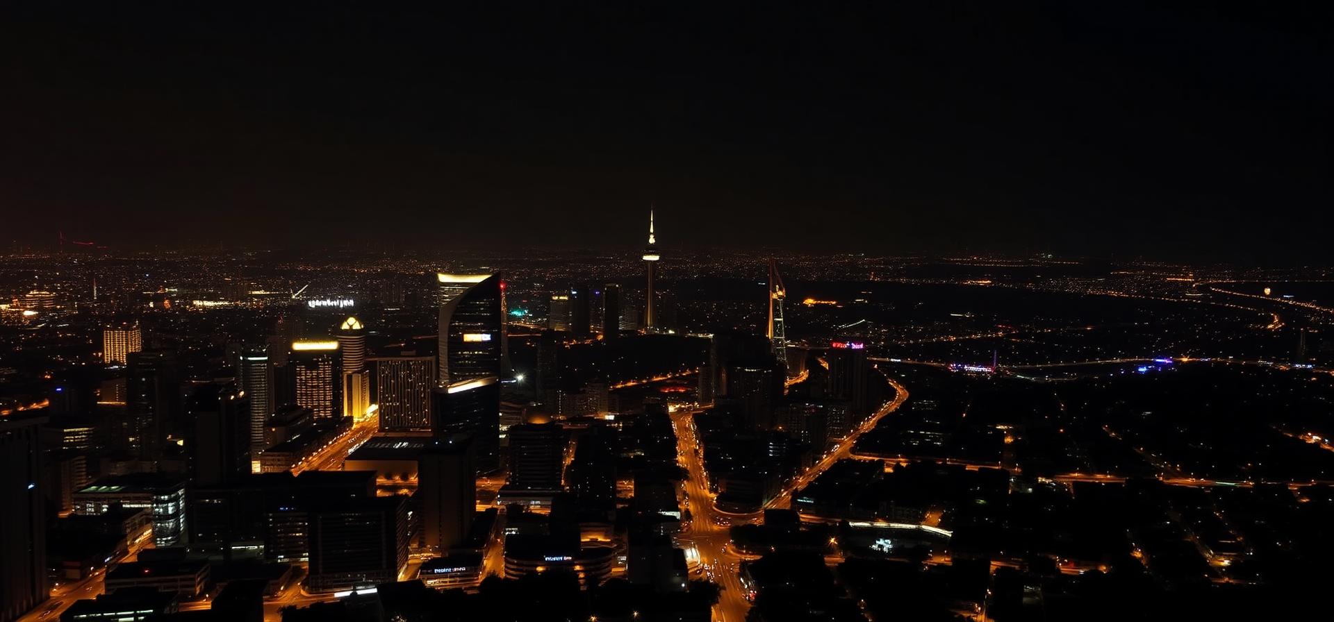 City skyline at night
